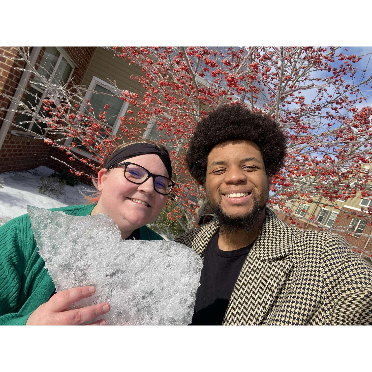 We were enjoying the ice on all the trees surrounding our apartment!