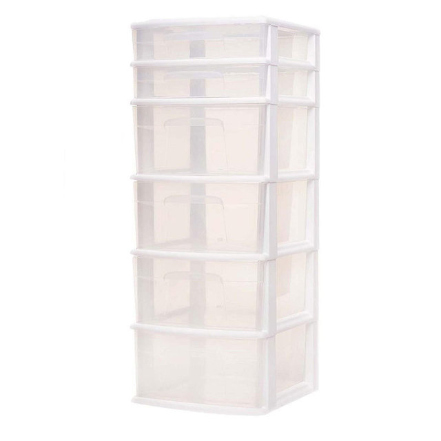 Homz 6 Drawer Plastic Storage and Organizer Tower
