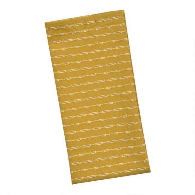 Golden Yellow and White Woven Kitchen Towel Set Of 2