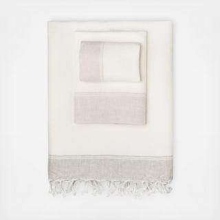 Linen Border Turkish Peshtemal Towel