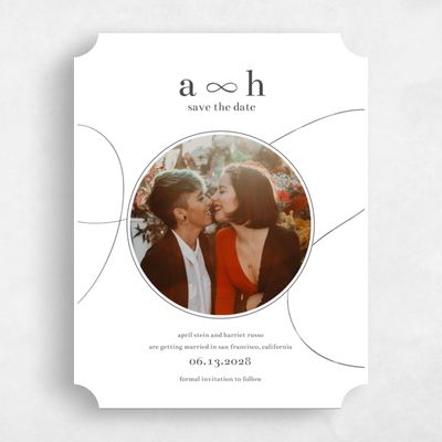 White Ticket Wedding Save the Date - Powell Portrait