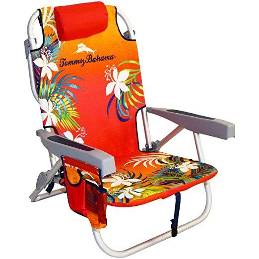 Tommy Bahama Backpack Cooler Chair with Storage Pouch and Towel Bar