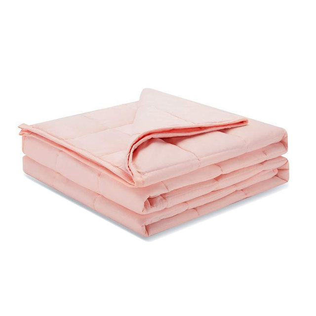 Weighted Idea Cooling Weighted Blanket 15 lbs for Adults (60''x80'', Comfortable Fabric, Pink)