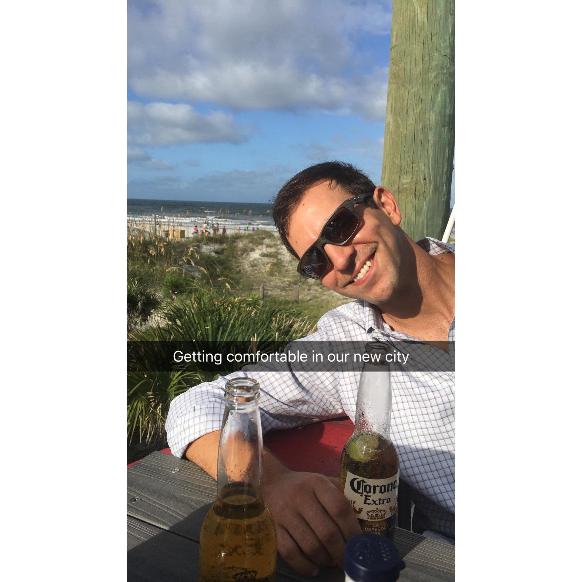 Picture taken after we decided to accept a job offer and move to Jacksonville