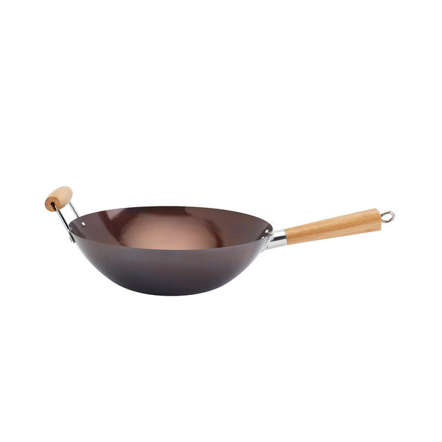 INFUSE Asian Carbon Steel 13.75" Wok with Assist Handle
