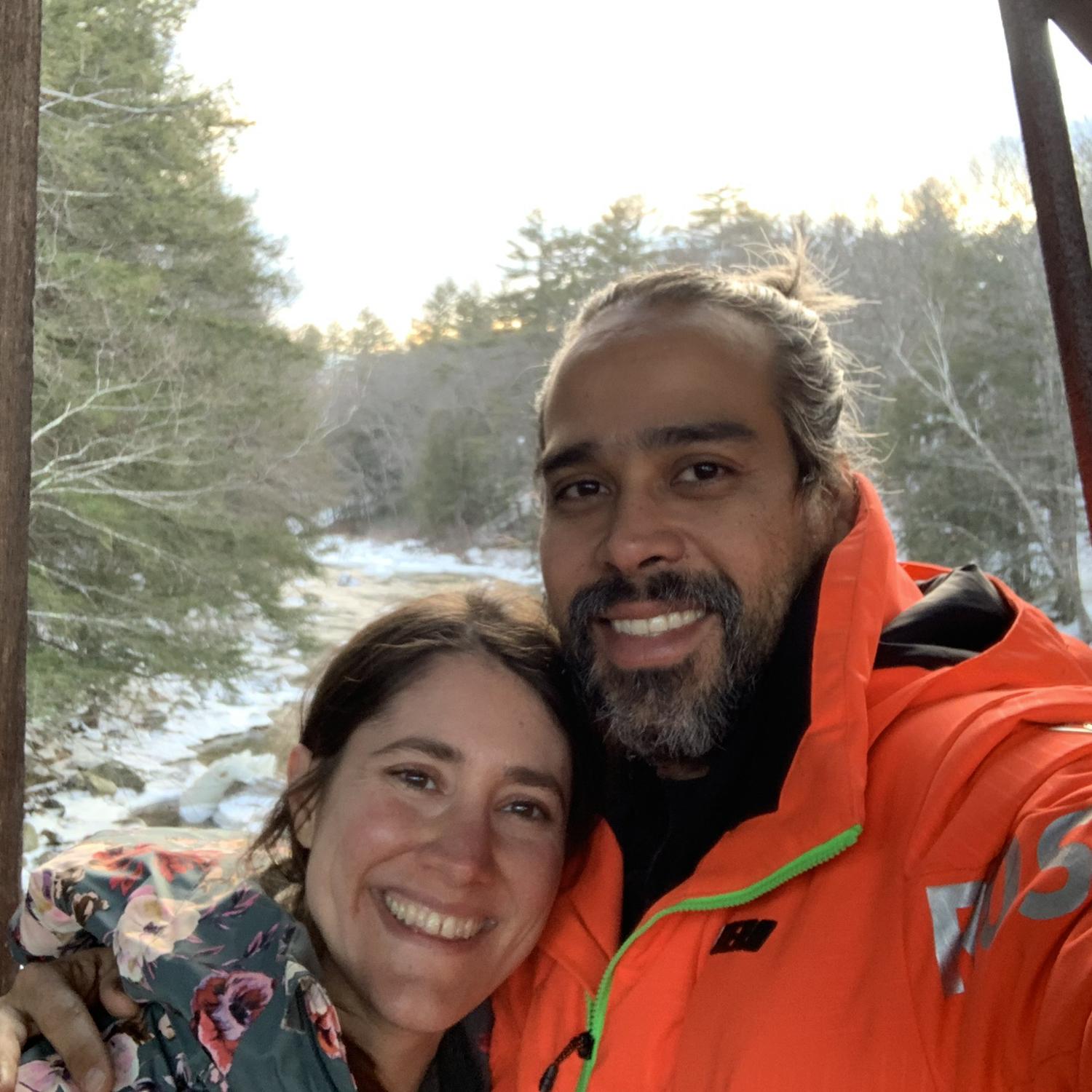 Visiting a covered bridge post skiing in Glen, NH