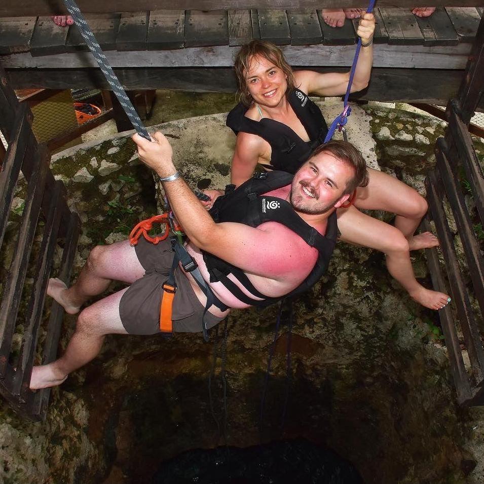 Rappelling into a Cenote in Mexico (2022)