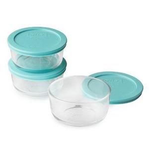 Pyrex 2 cup 4pc Food Storage Container Turquoise