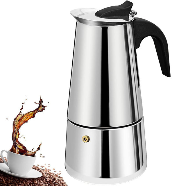 DITOSH 2 Cup Stovetop Espresso Maker Stainless Steel Moka Pot Stove Top Percolator Italian Coffee Makers Capable Mocha Greca Machine Cafe Classic Induction Cookers for Home and Camping 100ml 3.3oz
