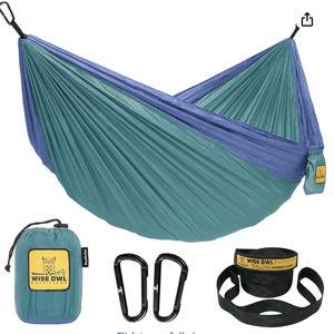 Wise Owl Outfitters Camping Hammock – 500lbs Portable Hammock with Tree Straps - Travel, Backpacking, Hiking, Outdoors Camping Gear - Single or Double