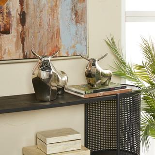 2-Piece Contemporary Bull Sculpture Set