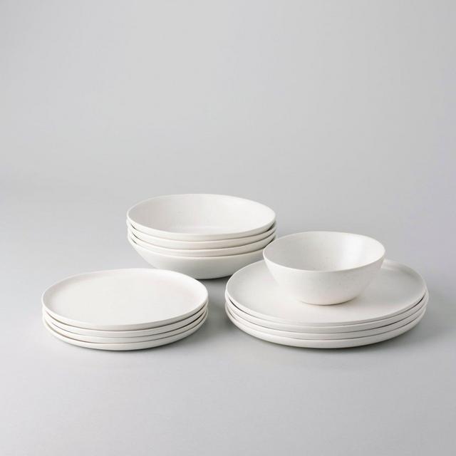 Fable Base Dinnerware Set, Speckled White