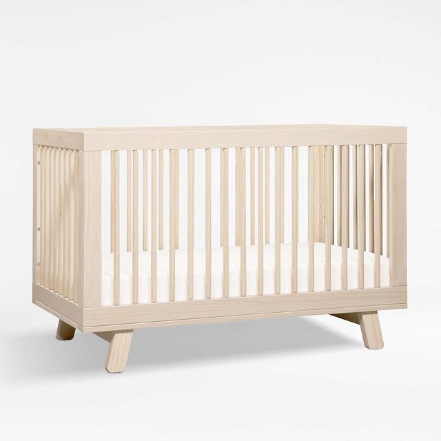 Babyletto Hudson Natural Wood 3-in-1 Convertible Baby Crib with Toddler Bed Conversion Kit