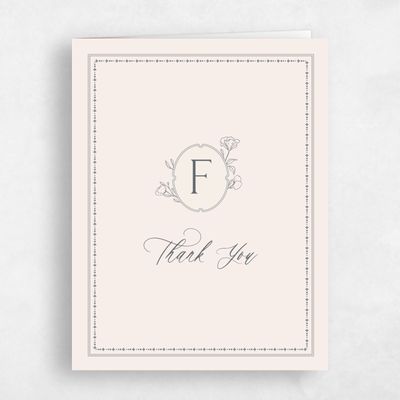 Charcoal, Beige Wedding Thank You - Piran Portrait