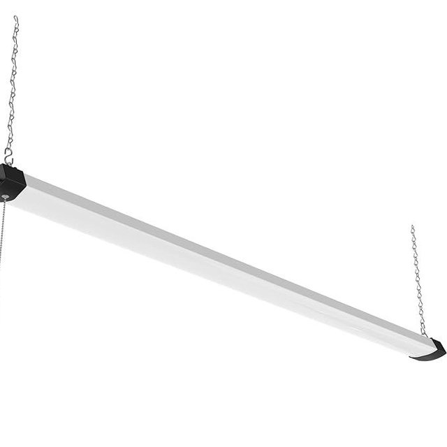 DYMOND 4FT 40W Wraparound LED Shop Light Fixture with Pull Chain Daylight White 5000K for Garage Workshop Basement