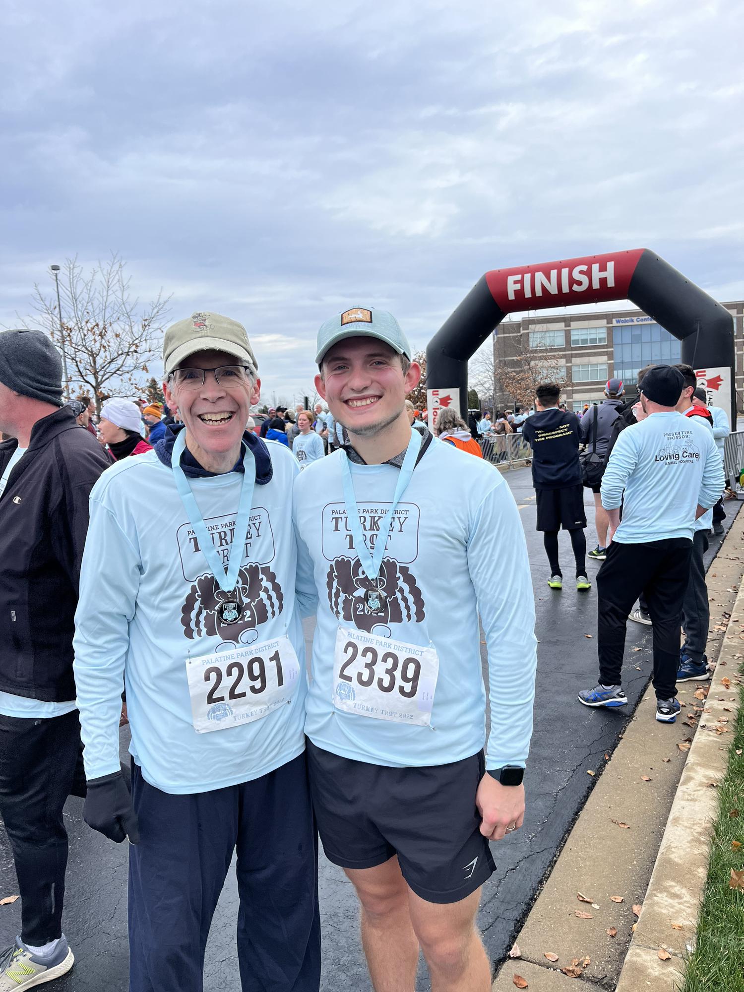 Turkey Trot! This was a couple weeks after Gretchen's knee surgery, so she sat on the sidelines while Zach got 3rd place in his age group!