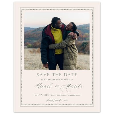 Green Bordered Wedding Digital Save the Date - Piran Photo