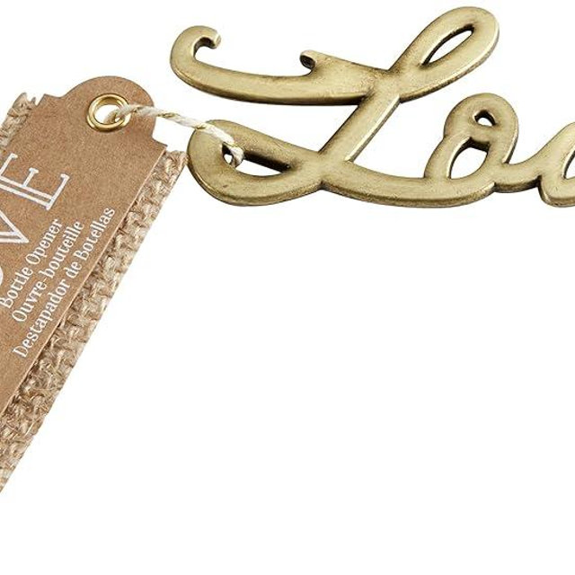 Kate Aspen Love Antique Bottle Opener, Gold