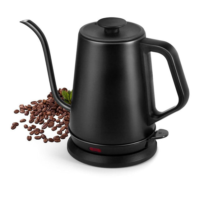 1L Electric Gooseneck Kettle, Tea Kettle for Boiling Water, Gooseneck Electric Kettle for Coffee & Tea, Fast Boiling for Pour Over, Auto Shut-Off, Boil-Dry Protection, 360° Rotational Base
