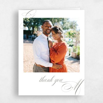 Dark Sage, White Wedding Thank You - Conques Photo