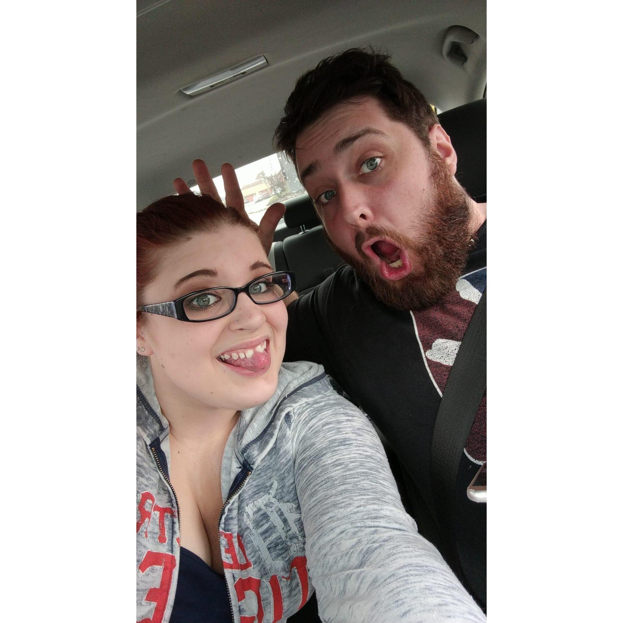 One of our first dates and the beginning of many silly pictures together