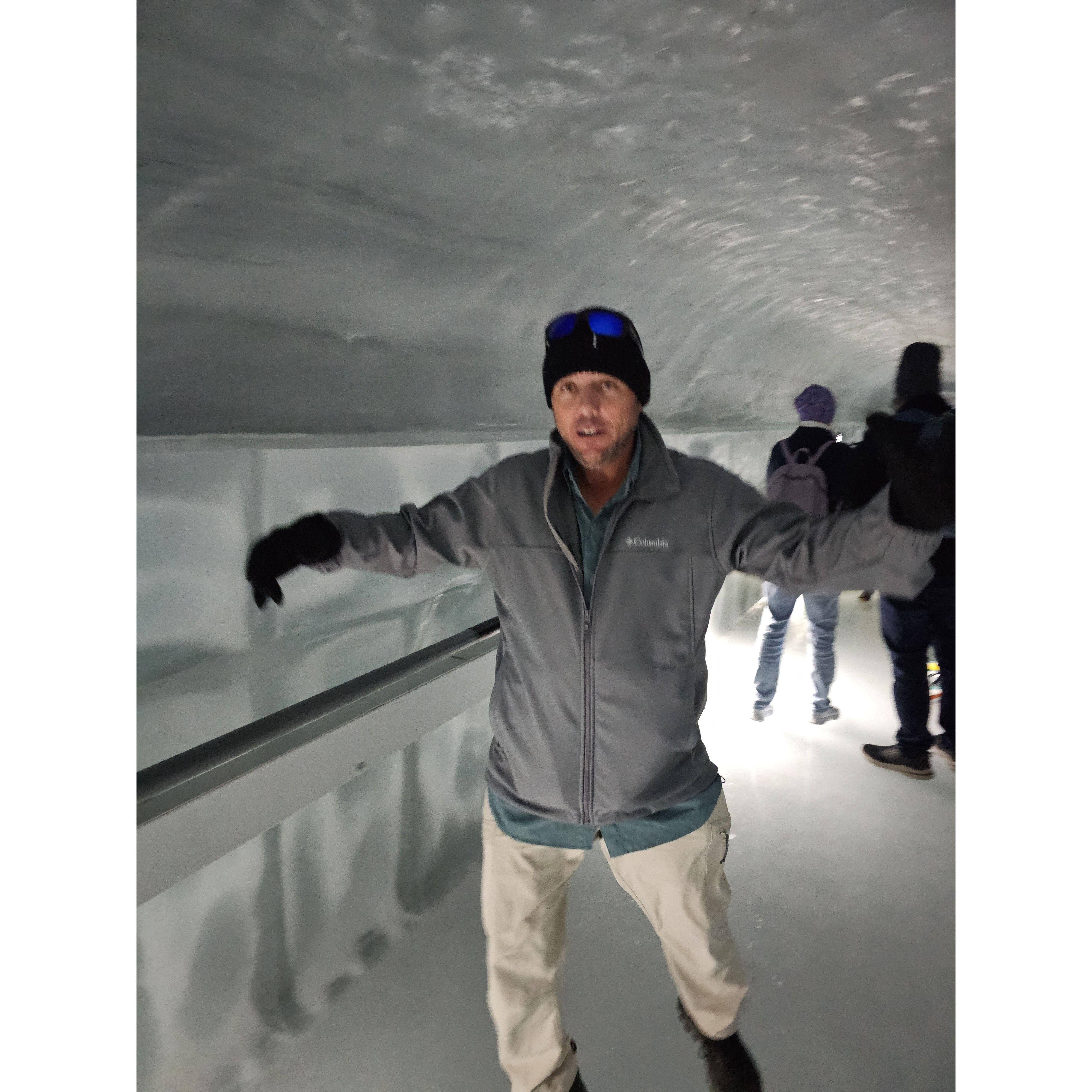 Ice skating inside a glacier!