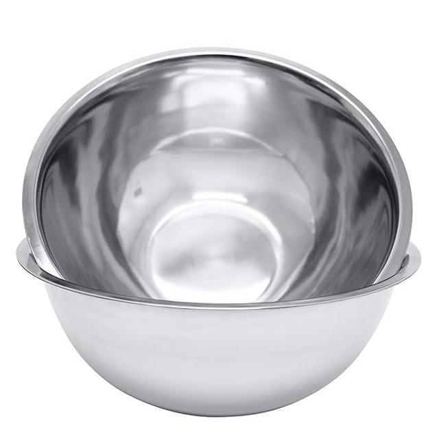 Great Credentials 8 Quart, Set of 2, Mixing Bowls, Stainless Steel, Professional Chef, Commercial Kitchen, 13.25 Inches Diameter, Flat Base
