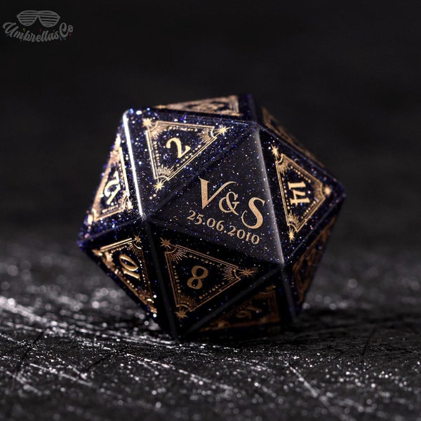 Personalised Wedding Dice - Stone Dice Set, Dnd Dice Set, Dnd Gifts, Gifts for the Couple, Wedding Gifts, Custom D20, Role Playing Games