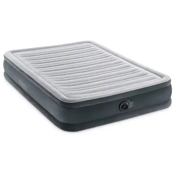 Comfort Deluxe Dura-Beam Plush Air Mattress Bed with Built-In Pump, Full