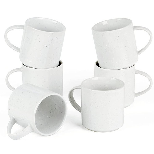 famiware Nebula 6 Pieces Coffee Mug, 12 oz Catering Mugs with Handle for Coffee, Tea, Cocoa, Milk, White