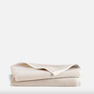 Plush Turkish Cotton Hand Towels in STRIPED PEBBLE