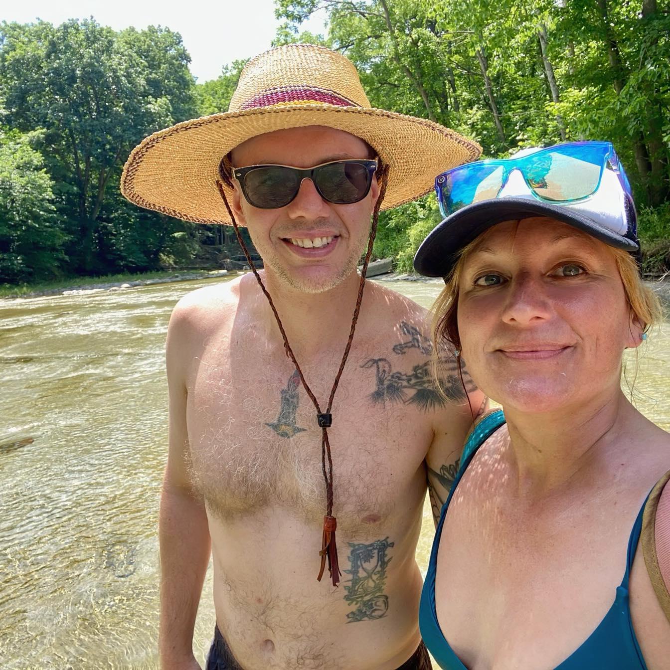 Erie Trip 4th of July 2024. We skipped the lake (and crowds) and waded in the warm creek.