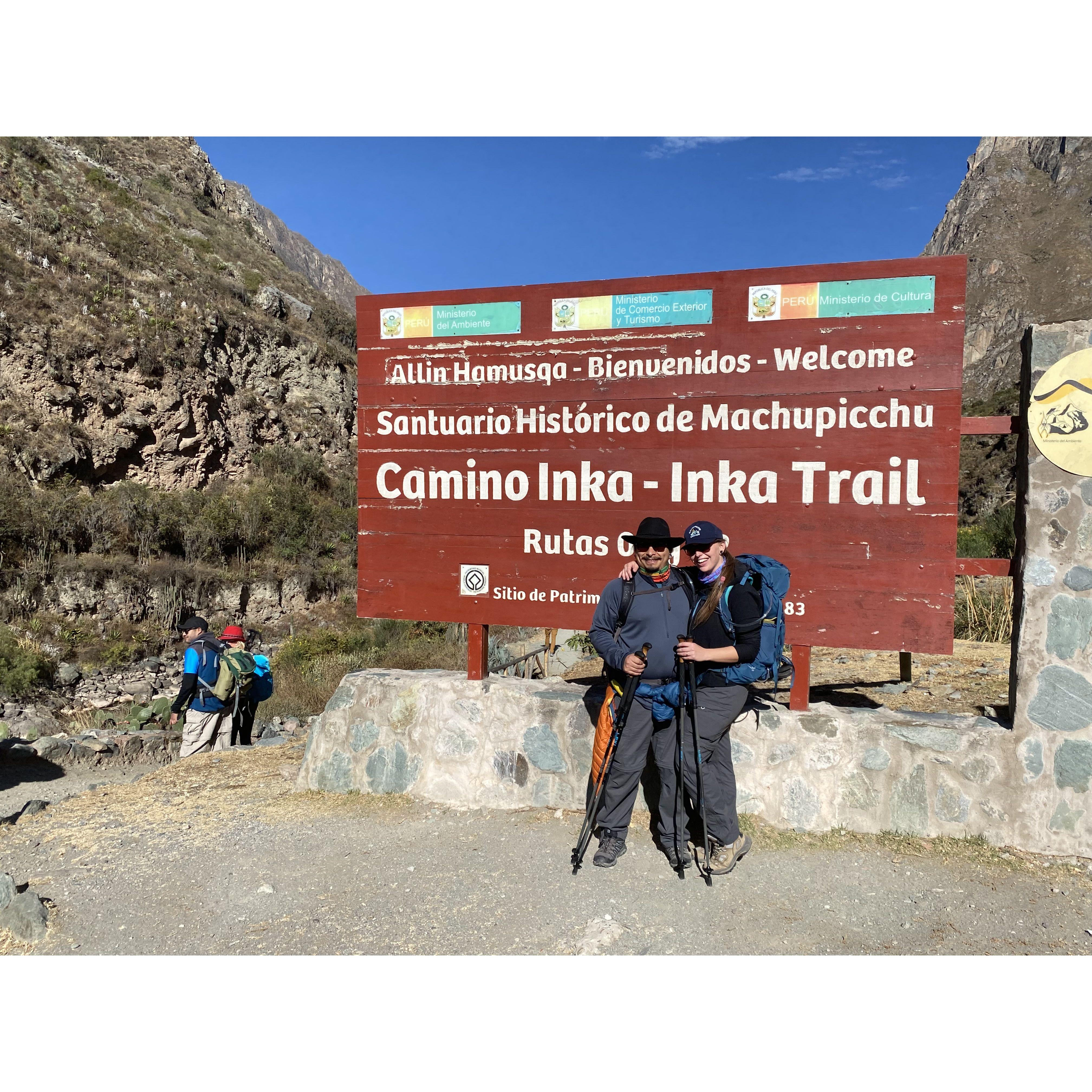 The beginning of our 4 day hike to Machu Picchu! Our grandmother would share this lifelong memory with us, and is the one who graciously took this picture.