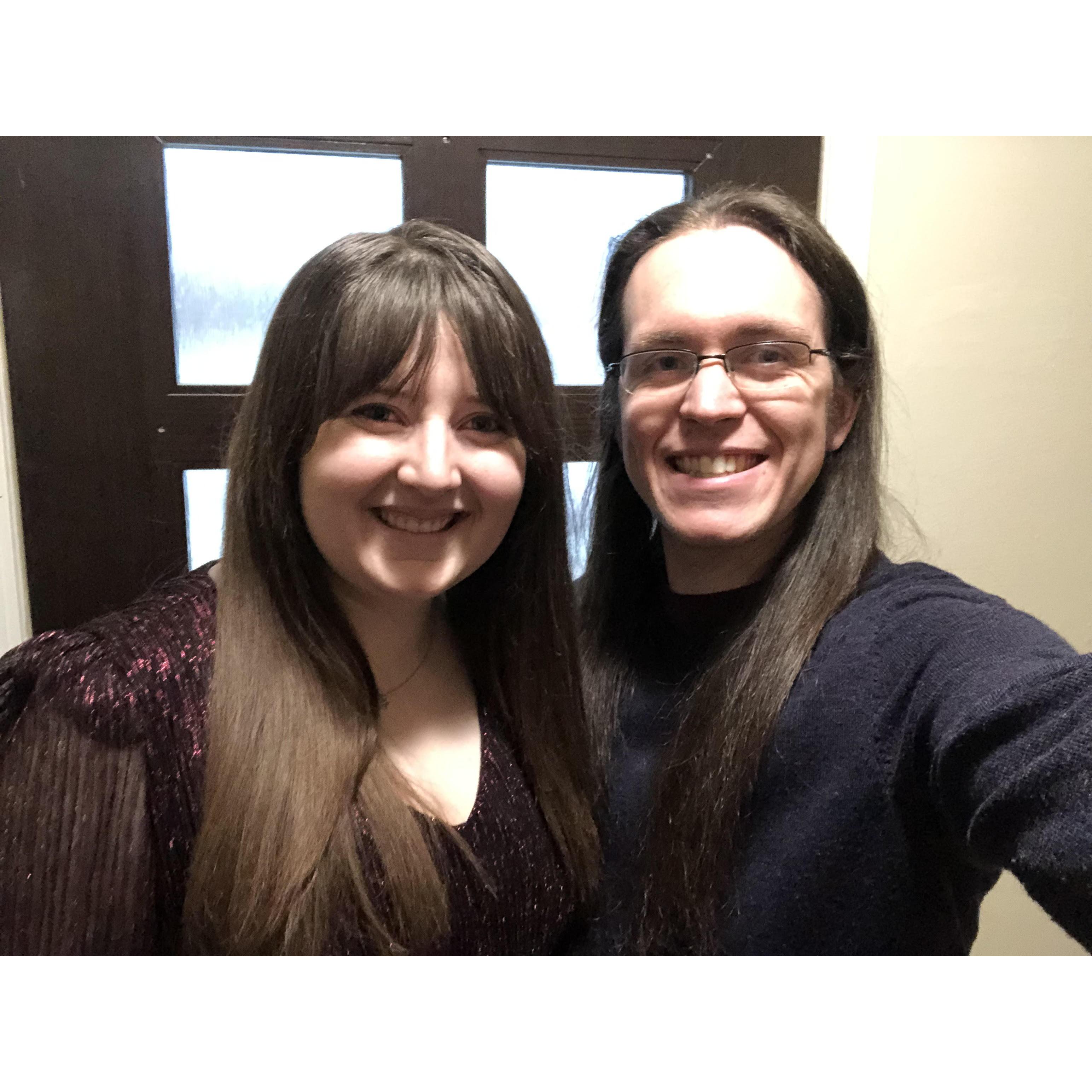 Matching  hair for company holiday party (2022).