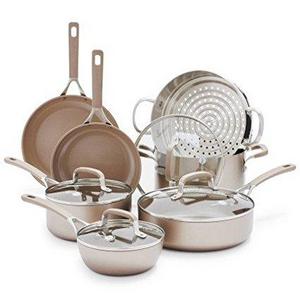 GreenPan Champagne Ceramic Nonstick 11-Piece Cookware Set