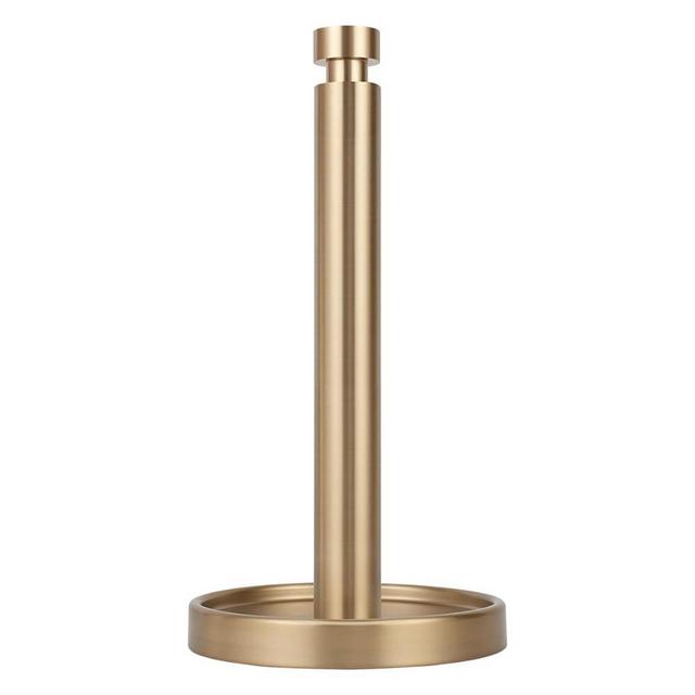 Ivilon Countertop Paper Towel Stand - Steady and Easy Tear - Fits All Paper Towel Rolls - Warm Gold