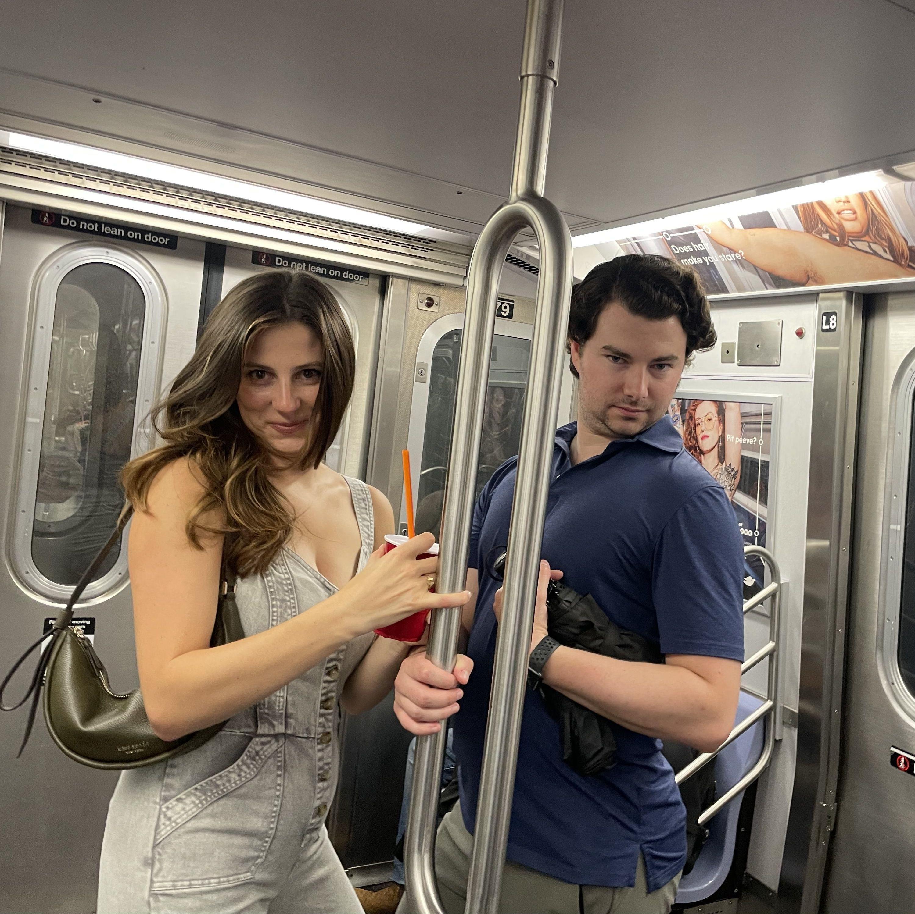 En route to seeing the Eagles with Margaux's family at Madison Square Garden in 2023!