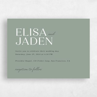 Sage, Green Wedding Invitation - Hippley Landscape