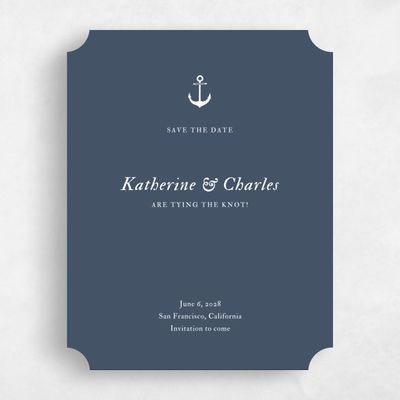 Blue Ticket Wedding Save the Date - Providence Type