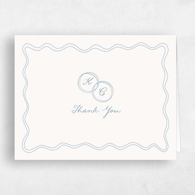 Dusty Blue Wedding Thank You - Cara Landscape