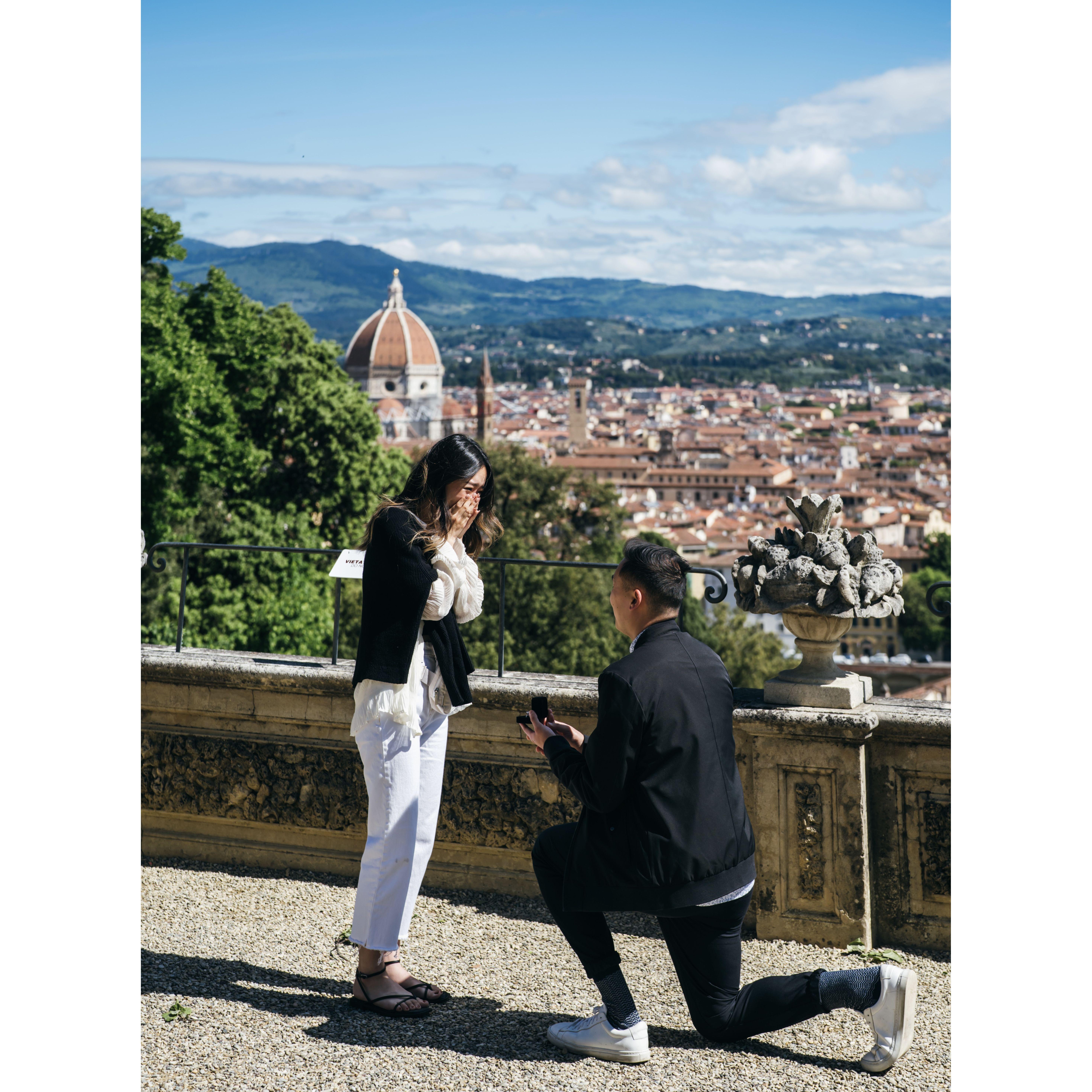 Michael proposed in Florence on 05.18.2023