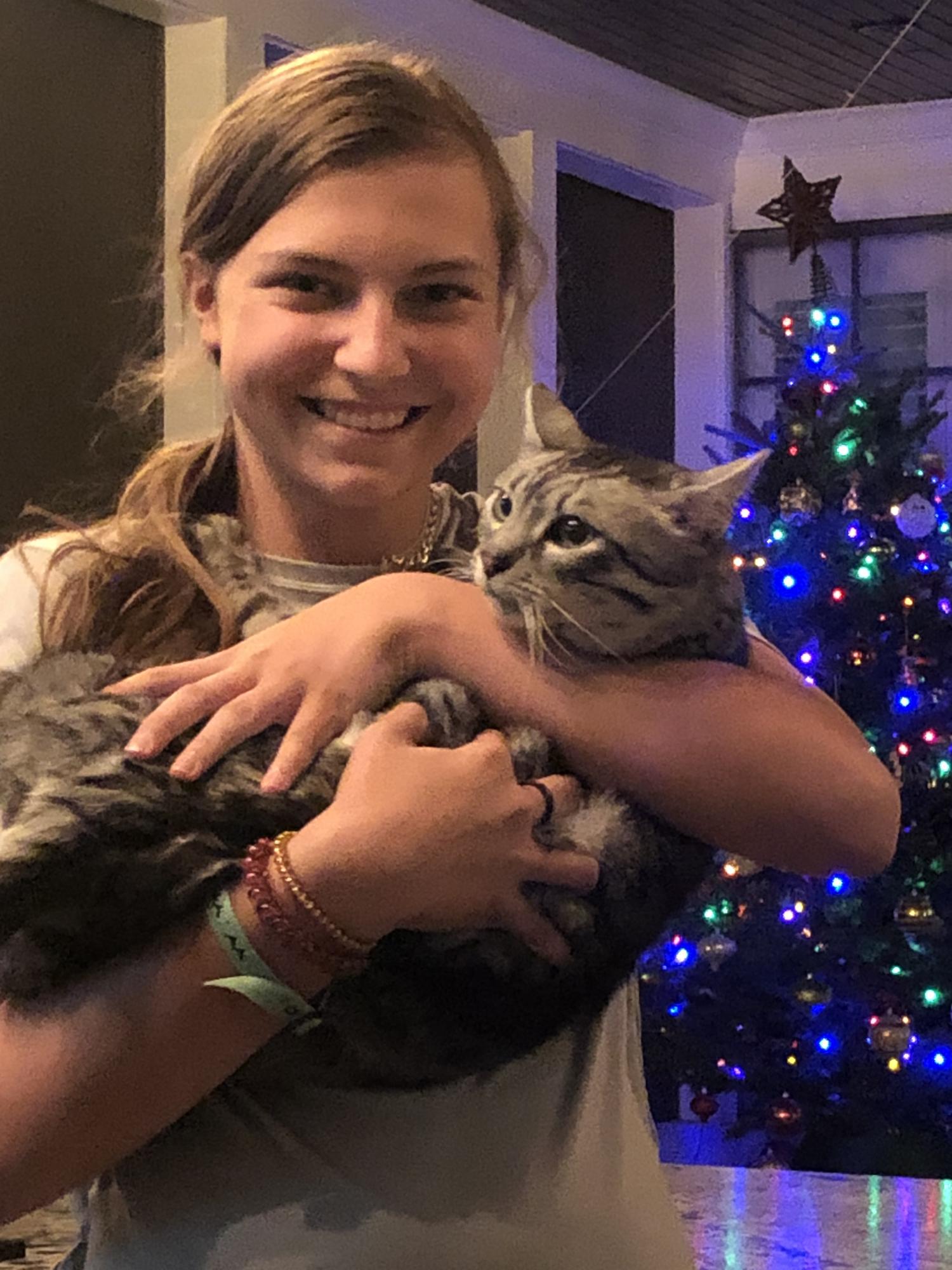 Hayden and Gonzo (her favorite kitty ever)