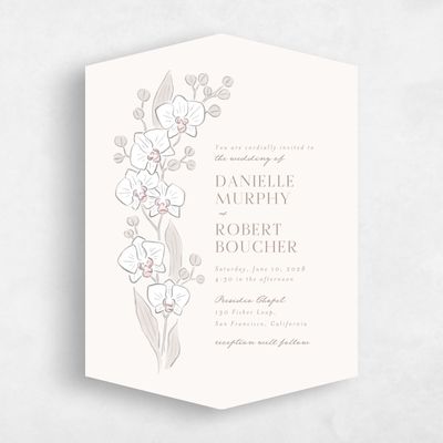 Beige Diamond Wedding Invitation - Orchidea Portrait