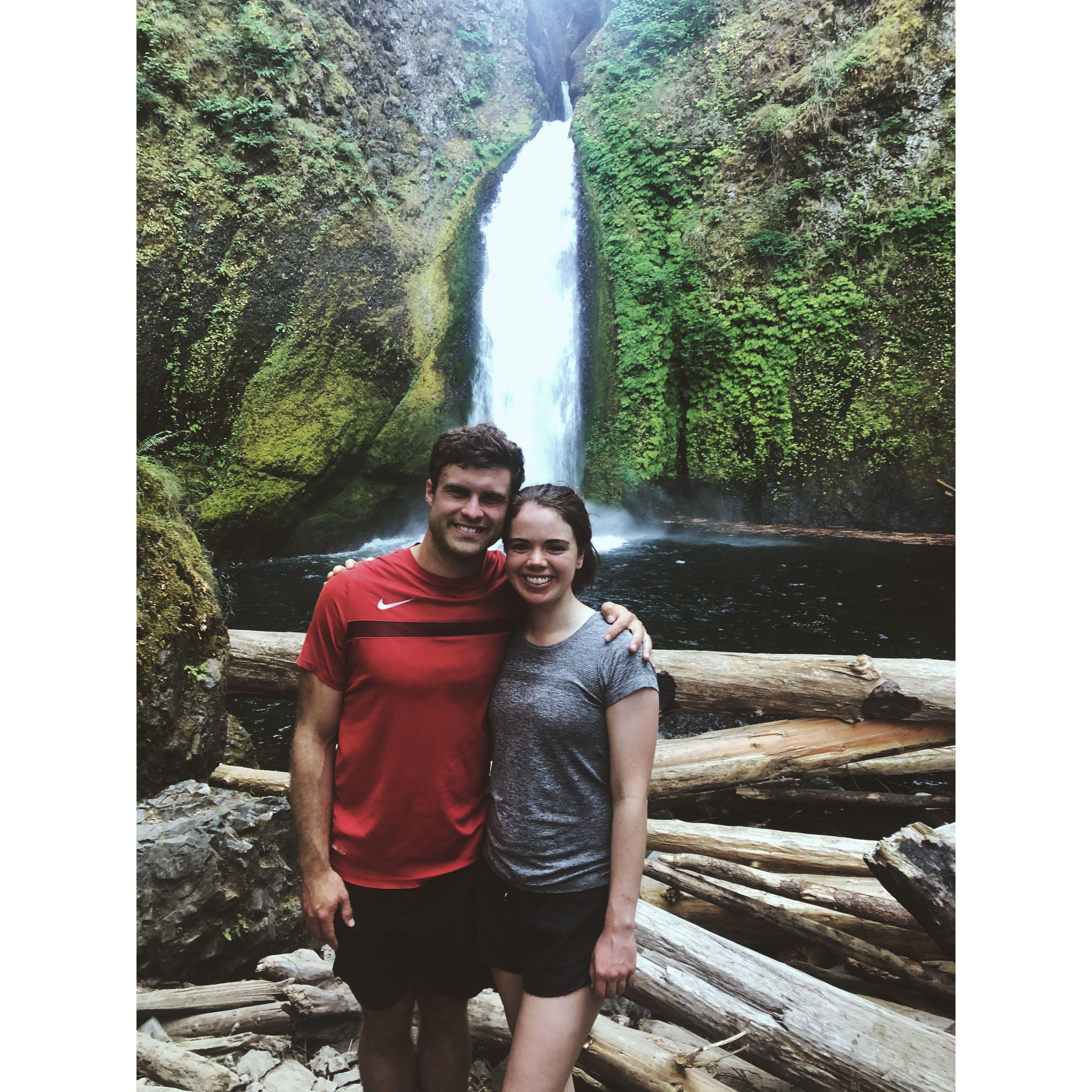 Wahclella Falls (on a hike with Davis's parents)