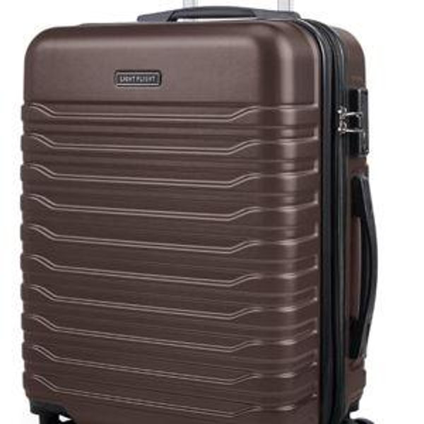 LIGHT FLIGHT Expandable Carry On Luggage 22x14x9 Airline Approved with Double Spinner Wheels, 20 Inch Lightweight Hard Shell Rolling Suitcases with TSA Lock, Brown