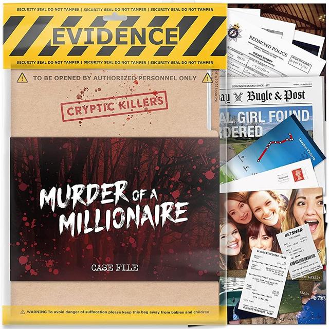 Unsolved Murder Mystery Game - Cold Case File Investigation - Detective Clues / Evidence - Solve The Crime - for Individuals, Date Nights & Party Groups - Murder of a Millionaire by CRYPTIC KILLERS