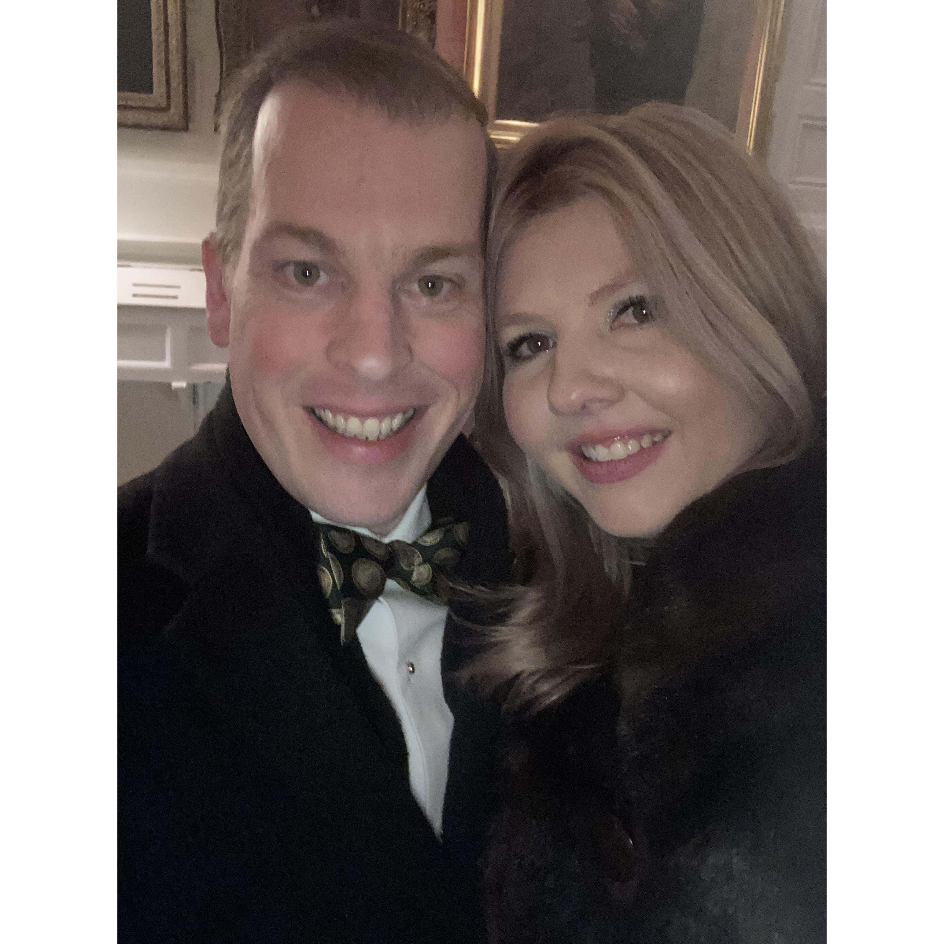 A selfie of us at the Friendly Sons of St. Patrick dinner