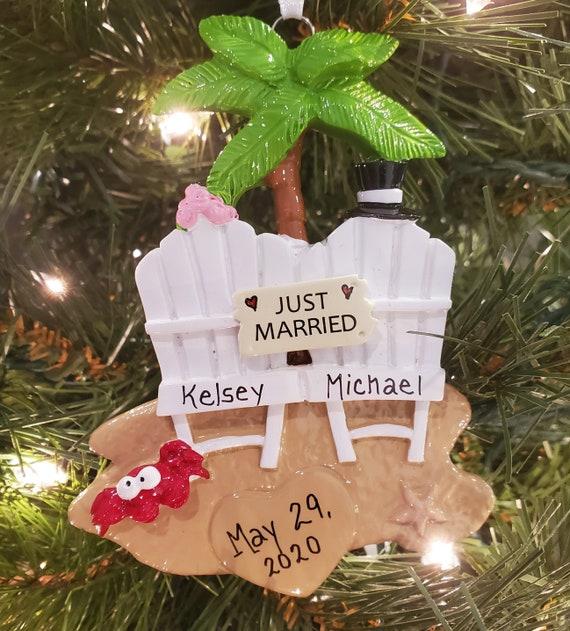 Destination Wedding Ornament - Personalized Wedding Ornament -Beach Wedding Ornament - Wedding Ornament - Personalized Wedding Ornament