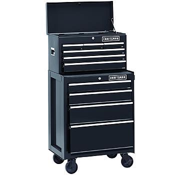 Craftsman 26 in. 10-Drawer Heavy-Duty Ball-Bearing 2-Piece Combo - Black