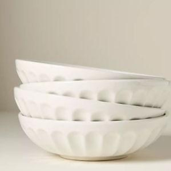 The Latte Stoneware Pasta Bowls, Set of 4: Amelie Edition-- Cream